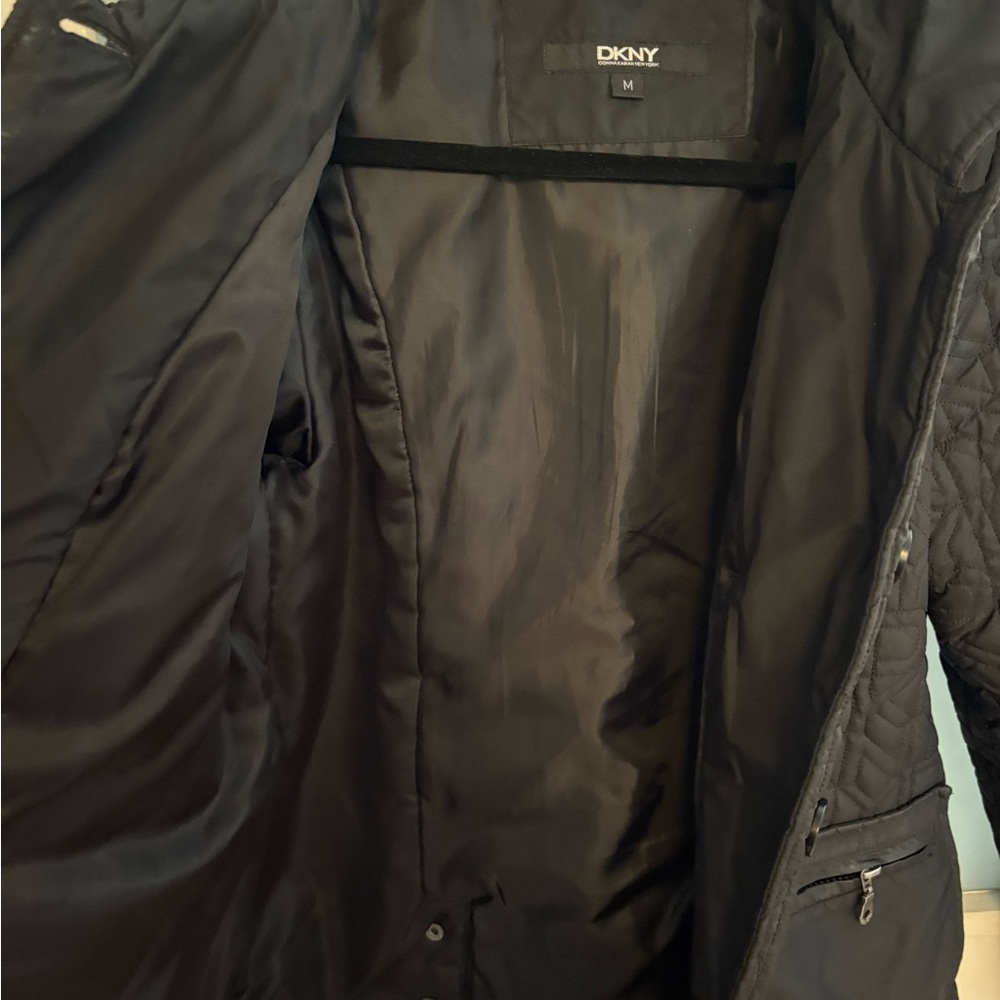 Dkny Black Puffer Jacket With Classic Collar - image 6